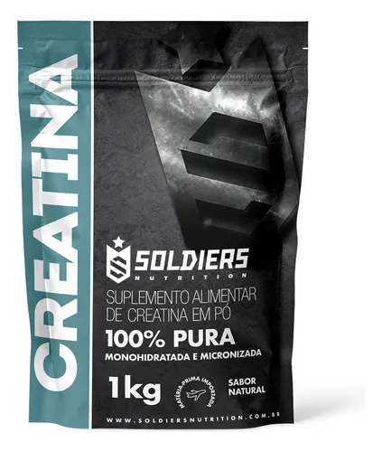 Creatina Monohidratada 1Kg 100% Pura Soldiers Nutrition Sem sabor