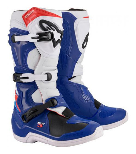 Bota Alpinestars Tech 3 Azul/branco/vermelho Tam. 09 (42)