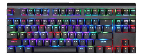 Teclado gamer Motospeed CK101 QWERTY Outemu Red inglês US cor preto com luz RGB