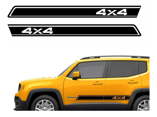 Adesivo Decorativo Faixa Lateral Jeep Renegade 4x4 Rng19 Cor ADESIVO JEEP RENEGADE 4X4