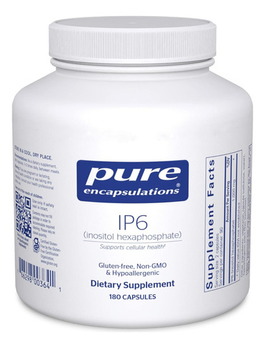 Hexafosfato De Inositol Ip6 Pure Encapsulations 180 Cápsulas