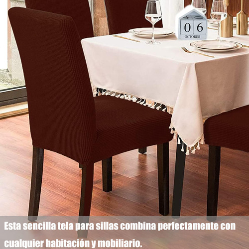 Set De 4 Fundas Para Sillas De Comedor Cubre Elastico