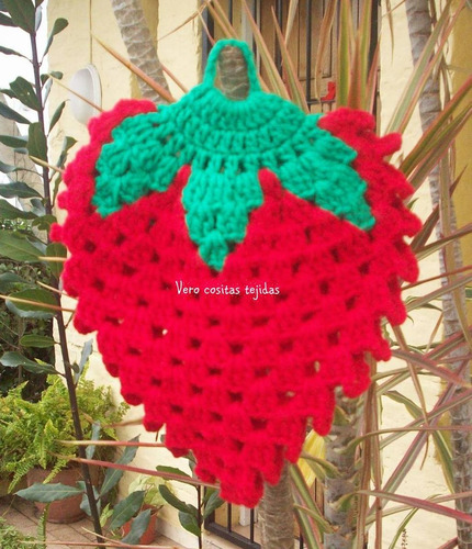 Agarraderas  Frutas  Al Crochet Xxl - Bien Grandes/ Dobles