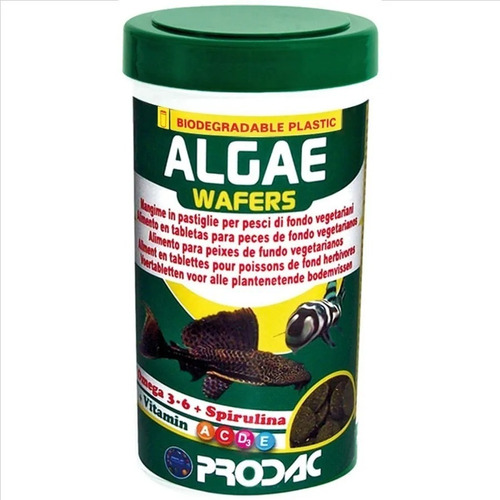 Imagen 1 de 1 de Alimento Prodac Peces  Algas Algae Wafers 125g Aqua Virtual 