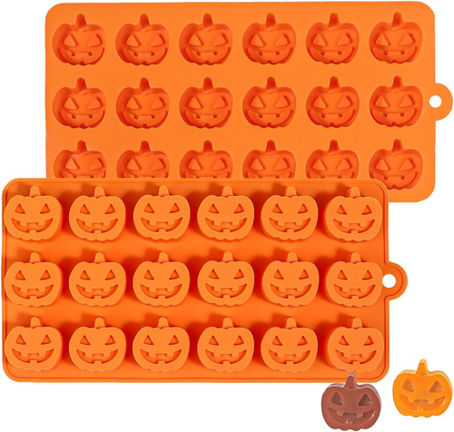 Molde De Calabaza Para Chocolate De Halloween, 2 Moldes De S