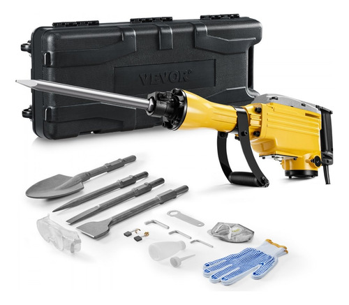 Martillo Demoledor 2200w 1350 Bpm Con 4 Cinceles Vevor Amarillo