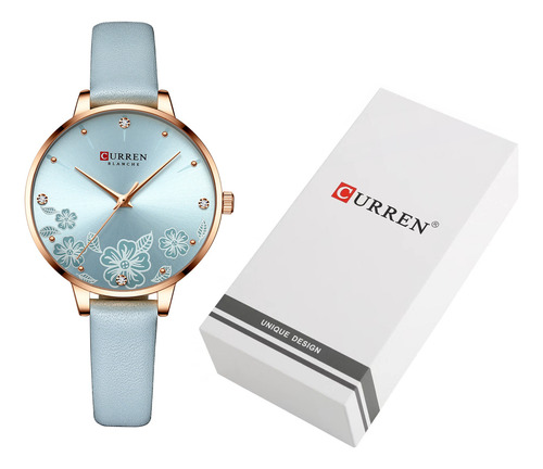 Relojes De Pulsera Con Correa De Piel Y Reloj Curren Para Mu