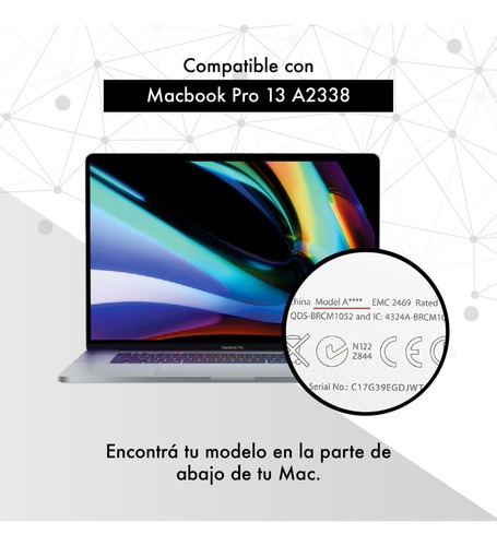 Imagen 4 de 9 de Protector Silicona Teclado - Compatible Macbook Pro 13 A2338