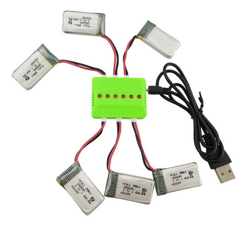 Batería De 6 Piezas De 3,7 V 380 Mah Con Cargador 6 En 1 Par