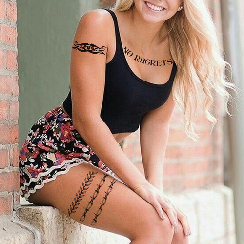 Láminas De Alambre De Púas Para Tatuajes Temporales, En Form