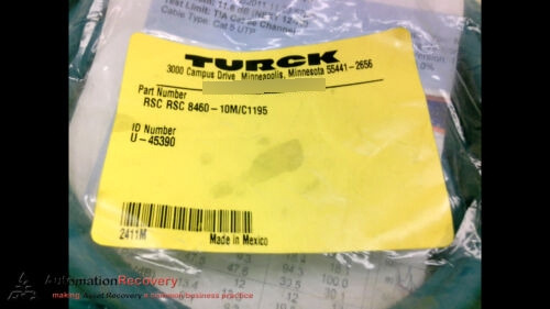 Turck Rsc Rsc 8460-10m/c1195, Ethernet Cable Assembly, U Ccf