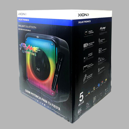 Parlante Xion Sdbox Microfono Led 8 Bateria Dimm