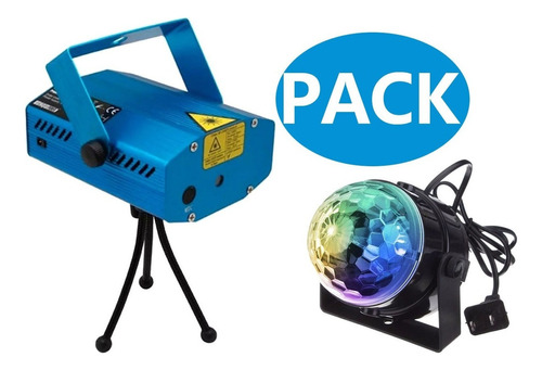 Combo Proyector Láser + Mini Bola Led Rgb - Iluminación Fi