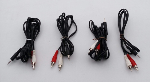 Imagen 1 de 3 de Lote De 4 Cables De Audio Auxiliar Plug 3.5 A Rca