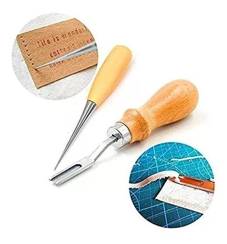 Yang Yao 18pcs Leather Hand Tools,Leather Tools,Leather Tooling Kits,Leather Working Tools Kit,Crafting Supplies,Edge Stitching Groover Prong Punch