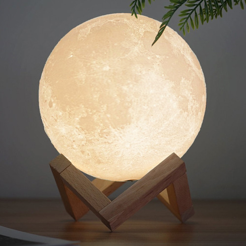 Lámpara Luna 18cm Con Luces Led Rgb Táctil Control Remoto