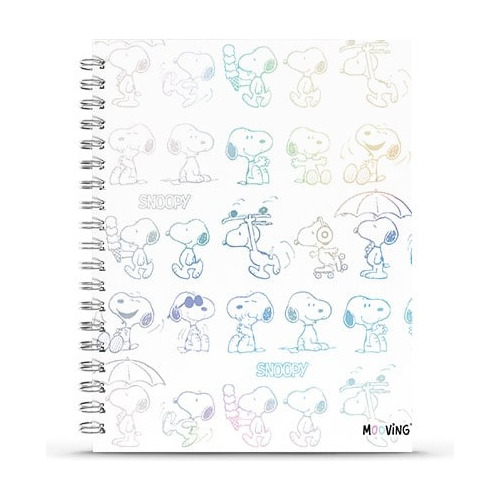 Cuaderno Snoopy 16x21 Espiralado Tapa Dura 80 Hojas Mooving