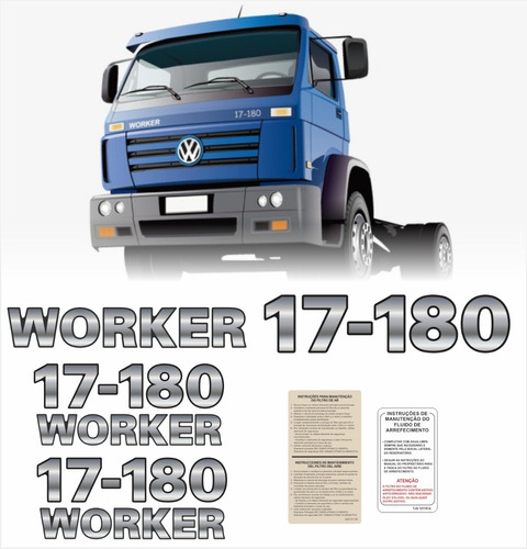 Kit Adesivo Compatível Com Volkswagen 17-180 Worker Cmk75