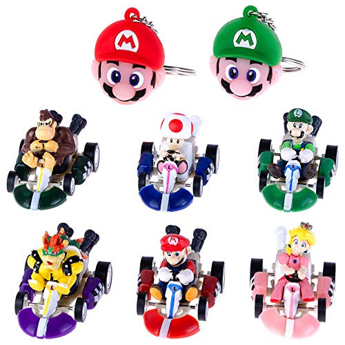 Pantyshka 6 Piezas Mario Kart Cars Pull Backs Figuras, Mario