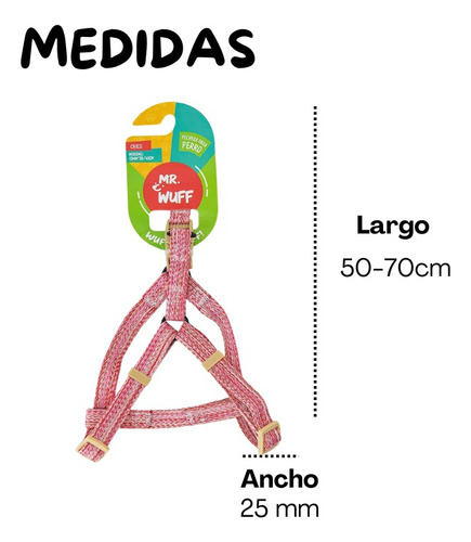 Pechera Arnes De Seguridad Para Perros Resistente Mr Wuff Rosa S
