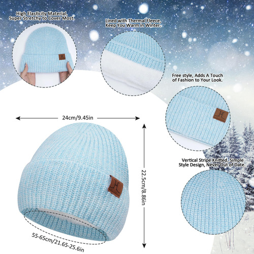 Gorro De Punto Invierno Mujer Guantes Pantalla Táctil Lana C Color Talle Diseño De La Tela