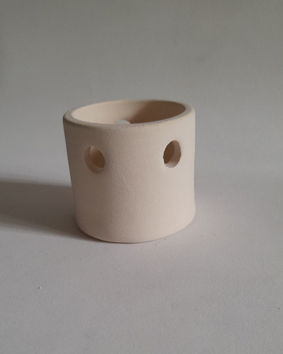 Fanal Porta Velas Cerámica Bizcocho Cilindro N°5