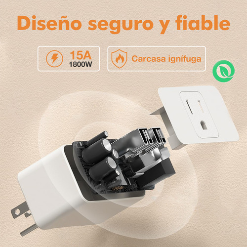 4 Enchufes Inteligentes Wifi Forma Plana Alexa Google Home 15a 110/220v Control Por Voz Temporizador Función Cíclica Contacto Inteligente Wifi Interruptor Inteligente Contactos Electricos