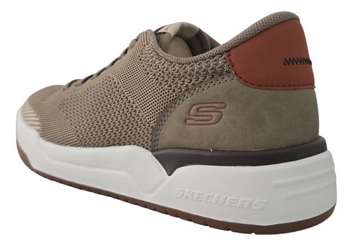 Tenis Hombre Urbano Vestir Casual Memory Foam Relaxed Fit Corliss Dorset Skechers 210793x Beige