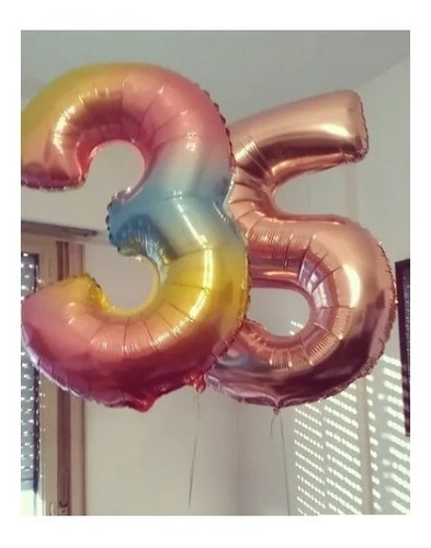 Globos En Números De 28 Pulgadas Del 0 Al 9 Colores