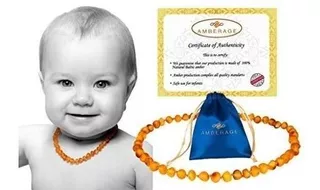 Ambar Baltico Bebe Denticion Collares Unisex Anti Flamatorio