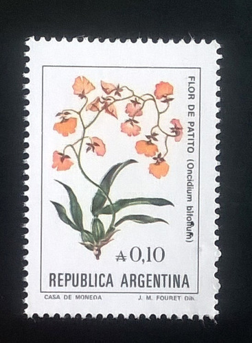 Argentina Flores, Sello Gj 2214 A 0,10 A Fosf 85 Mint L11094