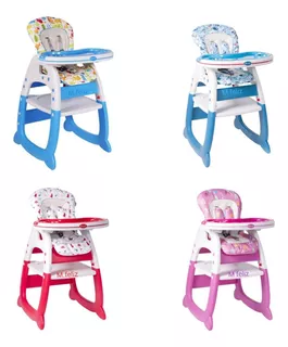 Silla De Comer 4 En 1 Ebaby Modelo 2021 Para Bebes Color azul celeste rosado Merly