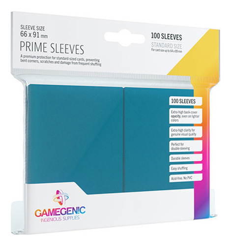 Gamegenic: Prime Sleeves (azul) 100 Unidades 64 X 89mm