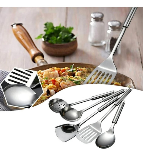 Cuchara De Cocina De Acero, Colador, Espátula, Utensilio De