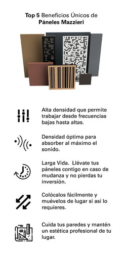 Panel Acústico Elementi D2b 1pz A Difusión, Absorción Sonido