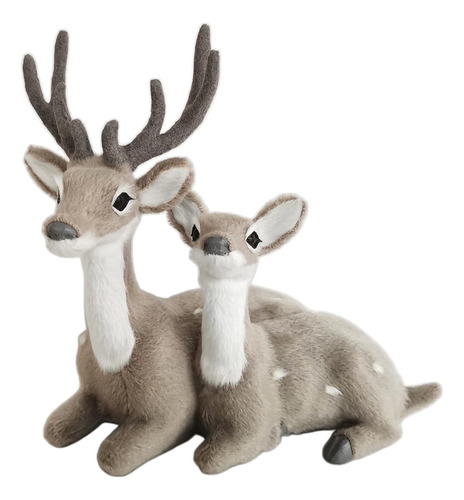 2x Sika Deer Simulación Animal Adornos Decoración