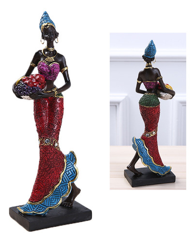 Estatua De Arte De Mujer Africana, Decoración Artesanal