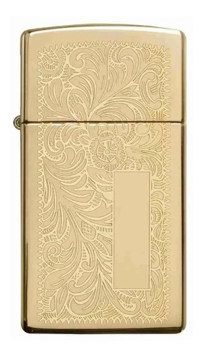 Encendedor Zippo Dorado Slim Brass Venetian Zp1652b