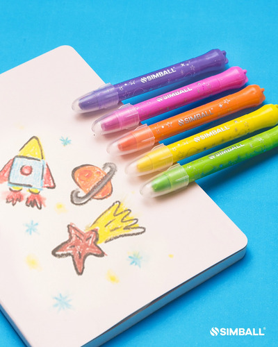 Crayones Gel Acuarelables Simball Estuche X12 Para Vidrios,