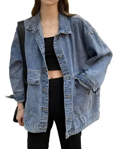 Jaqueta jeans grande feminina 2025
