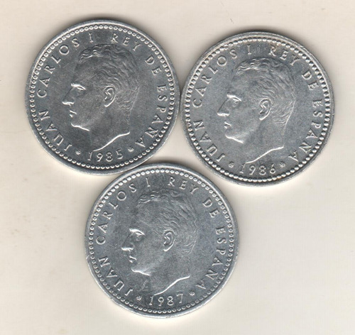 España Lote De 3 Monedas Diferentes De 1 Peseta Km 821