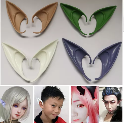 Orejas de elfo de hada para cosplay, puntas puntiagudas suaves, accesorios  de disfraces de fiesta de anime para fiesta de Navidad de Halloween, 2