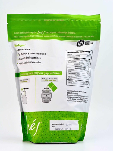Limón En Polvo Jugo 100% Natural 10 Kilos