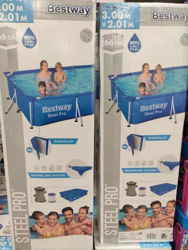 Alberca Piscina Tubular Rectangular 3 X 2 Mts Con Bomba
