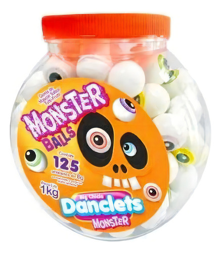 1kg Big Chicle Danclets Ball Pote C/125 Bolão Chiclete Festa