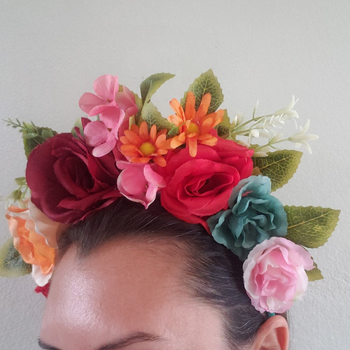 Tiara Sandy Arranjo De Cabeça Com Flores Coloridas Luxo