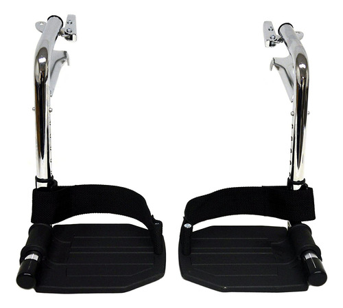 Heavy Duty Chrome Wheelchair Footrests With Black Aluminum F
