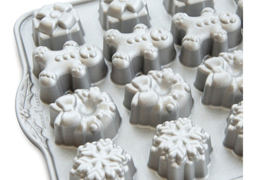 Molde Para 16 Mini Panques, 700 Ml. Nordicware Color Gris