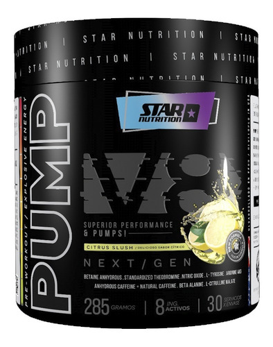 Star Nutrition Pre Entreno Pump V8 285grs Energía  Explosiva