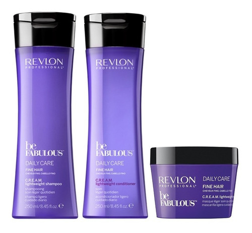 Shampoo + Acondic + Mascarilla Fine Hair Revlon Be Fabulous